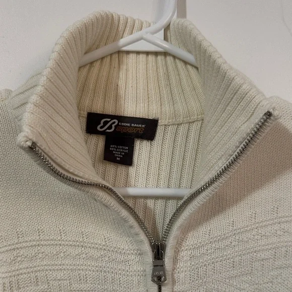 Bauer Cream Ribbed Zip-Up Sweater - Picture 2 of 5